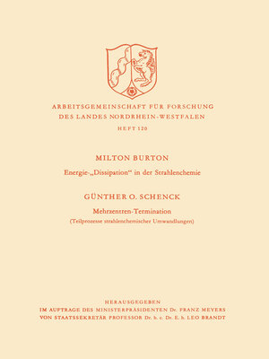 cover image of Energie-„Dissipation" in der Strahlenchemie. Mehrzentren-Termination